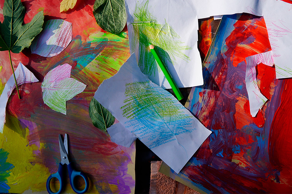 A variety of brightly colored paper, intended for home-based occupational therapy activities.